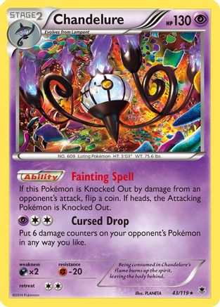 Chandelure 43/119 - XY Phantom Forces Reverse Holofoil
