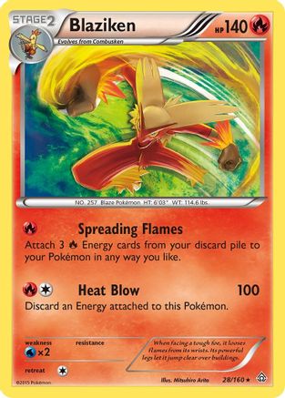 Blaziken 28/160 - XY Primal Clash Reverse Holofoil