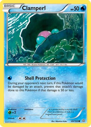 Clamperl 49/160 - XY Primal Clash Reverse Holofoil