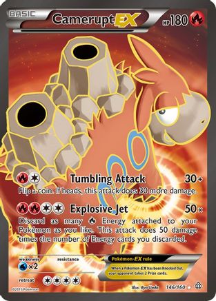 Camerupt EX (146 Full Art) 146/160 - XY Primal Clash Holofoil