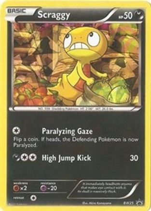 Scraggy - BW25 (Cracked Ice Holo) BW25 - Black and White Promos Holofoil