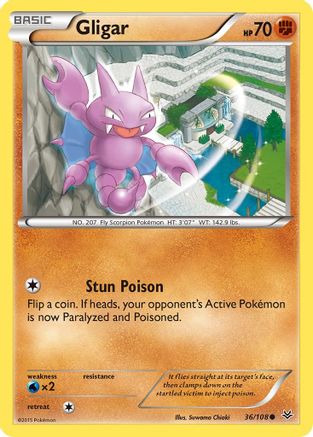 Gligar 36/108 - Roaring Skies Reverse Holofoil