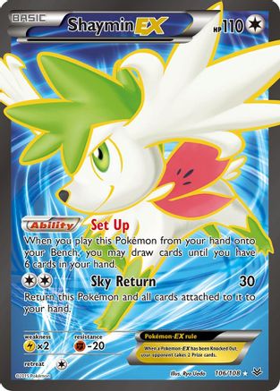 pokemon cards shaymin EX (106 Full Art) 106/108 Phone Model:Samsung 23+ tokens Grass Flop (30) Weakness Rules Text: Trample, 1686