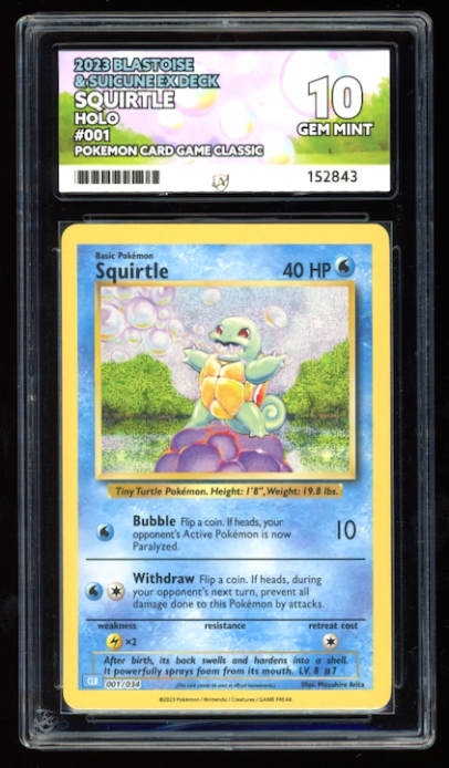Blastoise & Suicine EX Deck Squirtle Holo 001/034 ACE 10 Gem Mint – PokeRand
