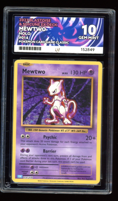 Blastoise & Suicine EX Deck Mewtwo Holo 014/034 ACE 10 Gem Mint - PokeRand