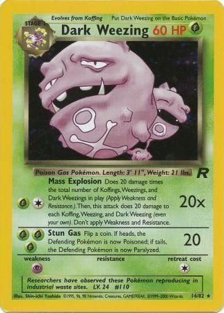 Dark Weezing (14) 14/82 - Team Rocket Unlimited Holofoil