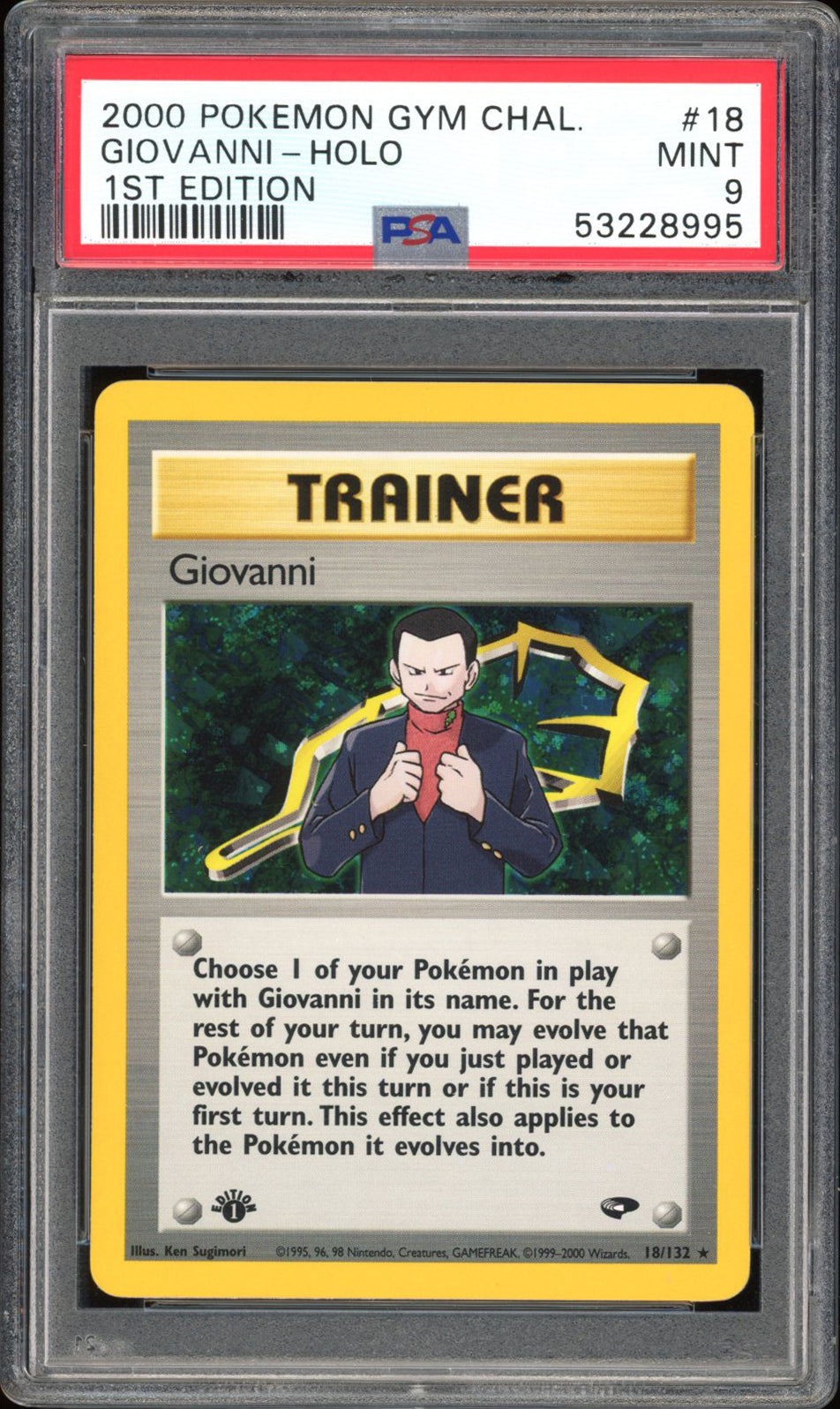 Giovanni 1st Edition - PSA 9 - Gym Challenge - #018 - Holo - PokeRand