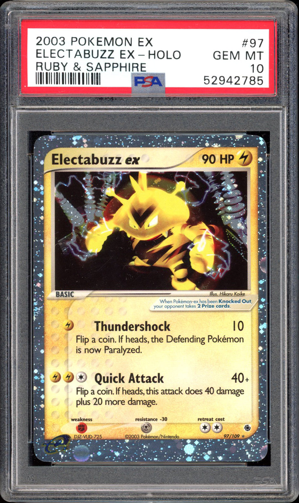 Electabuzz Ex - Holo - Ruby & Sapphire (PSA 10) - 97/109 - PokeRand