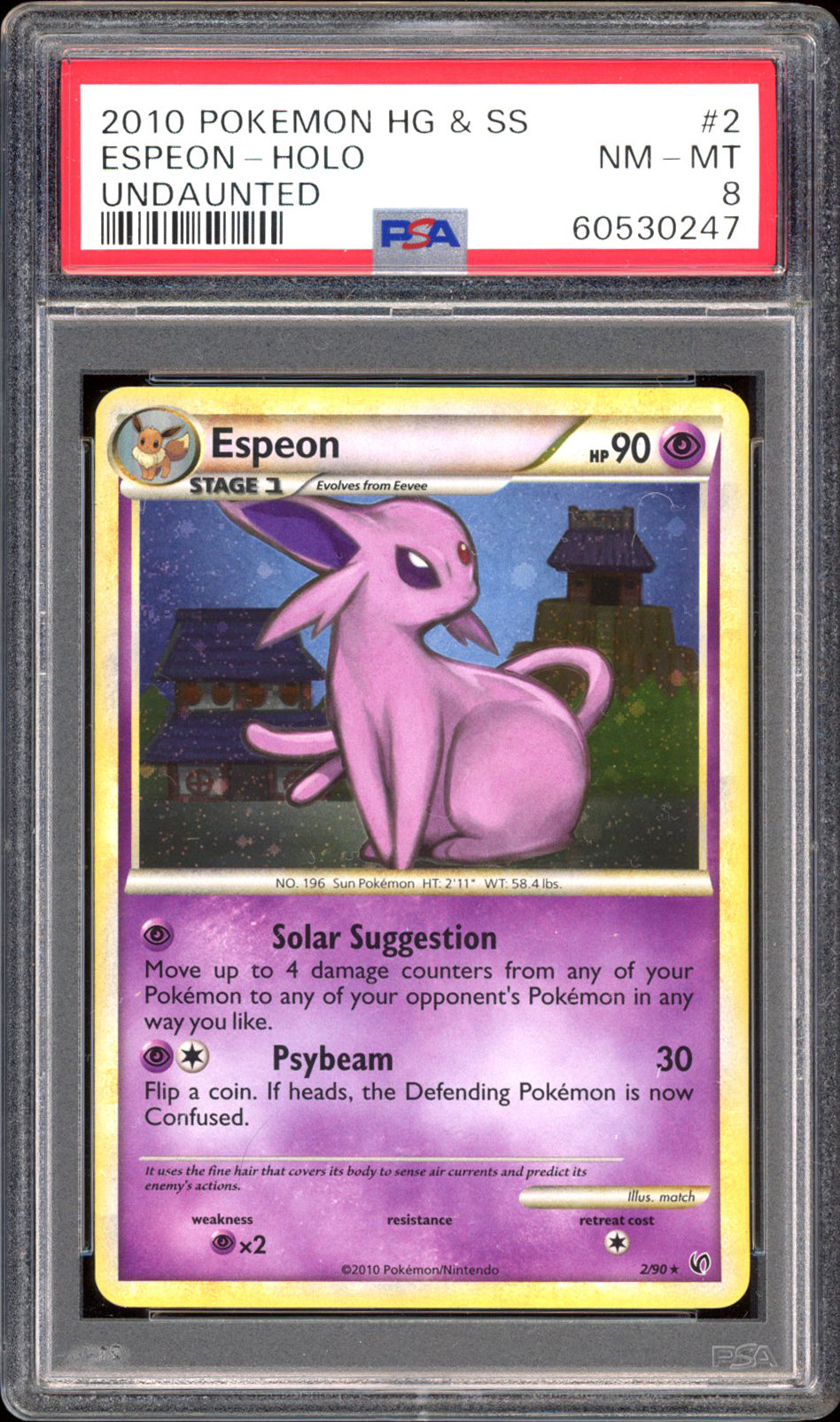 Espeon - Holo (PSA 8) - Undaunted #2 - PokeRand