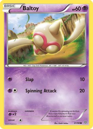 Baltoy (31) 31/98 - XY  Ancient Origins Reverse Holofoil