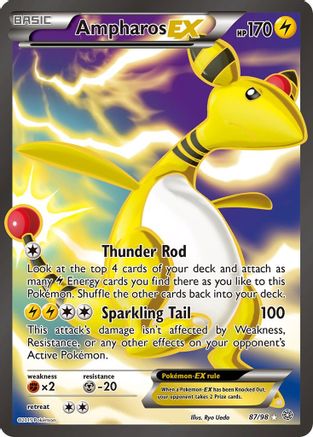 Ampharos EX (87 Full Art) 87/98 - XY  Ancient Origins Holofoil