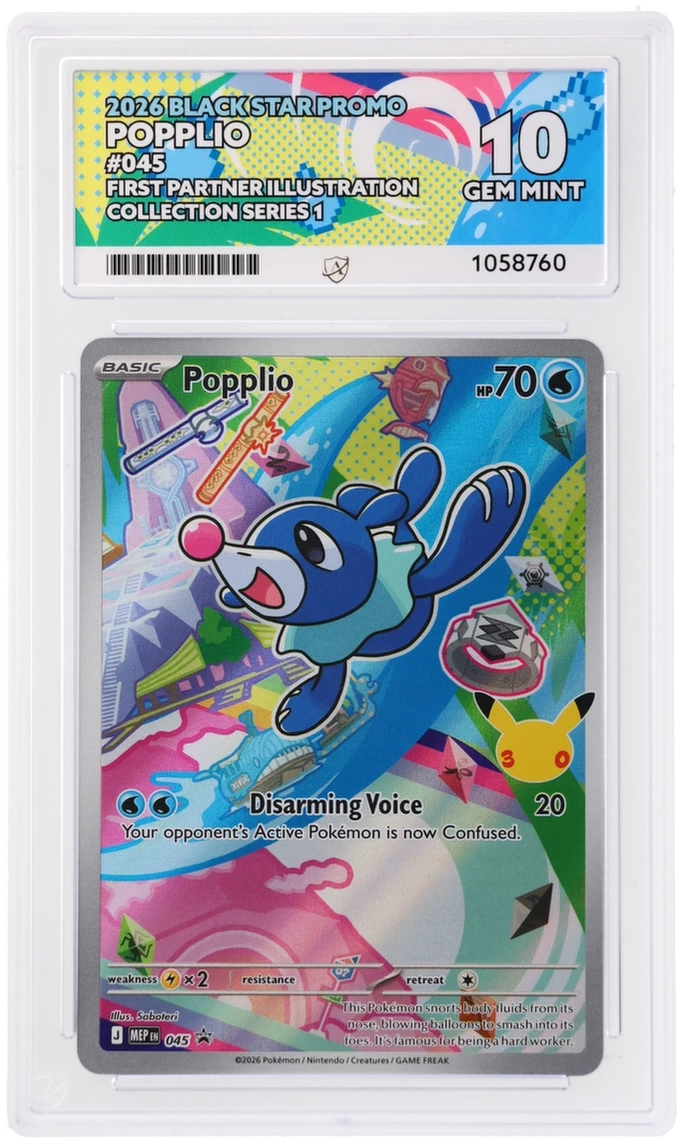 ACE 10 - Popplio - 045 - Black Star Promo - First Partner Illustration Collection Series 1 - Pokemon
