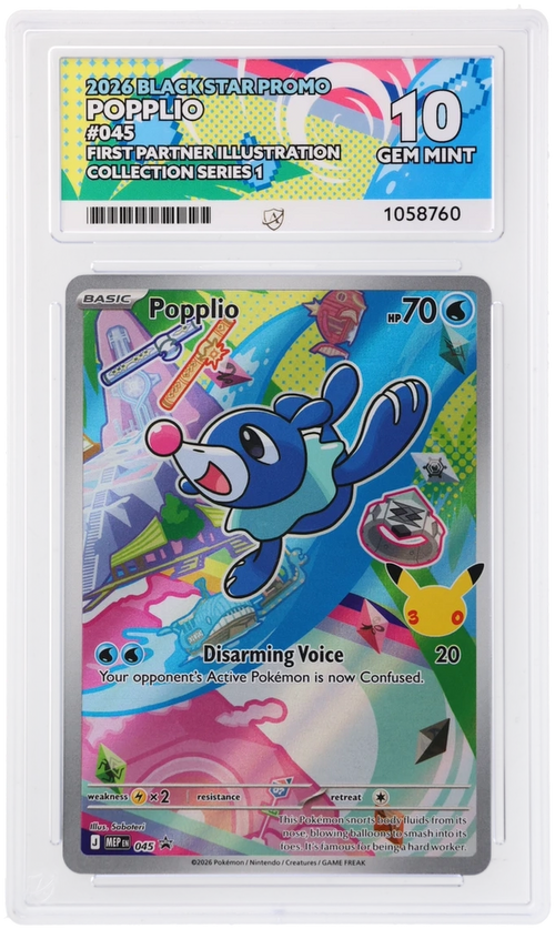 ACE 10 - Popplio - 045 - Black Star Promo - First Partner Illustration Collection Series 1 - Pokemon