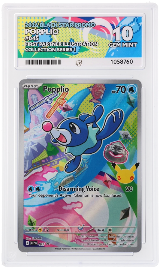 ACE 10 - Popplio - 045 - Black Star Promo - First Partner Illustration Collection Series 1 - Pokemon