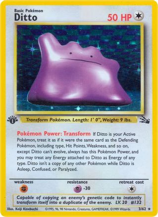 Ditto (3) 3/62 - Fossil 1st Edition Holofoil