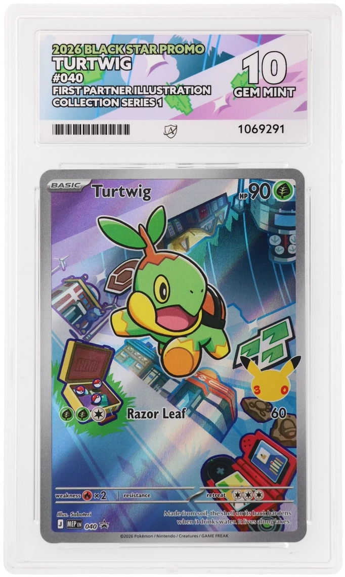 ACE 10 - Turtwig - 040 - Black Star Promo - First Partner Illustration Collection Series 1 - Pokemon