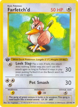 Farfetch'd 27 - Base Set Shadowless 1st Edition