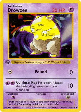 Drowzee 49 - Base Set Shadowless Unlimited