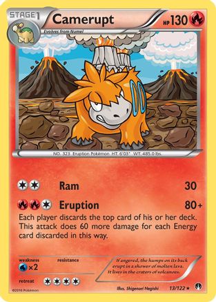 Camerupt 13/122 - XY  BREAKpoint Reverse Holofoil