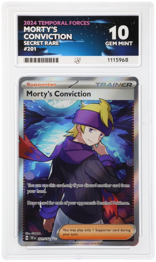 ACE 10 - Morty's Conviction - 201/162 - Secret Rare - 2024 Temporal Forces - Pokemon