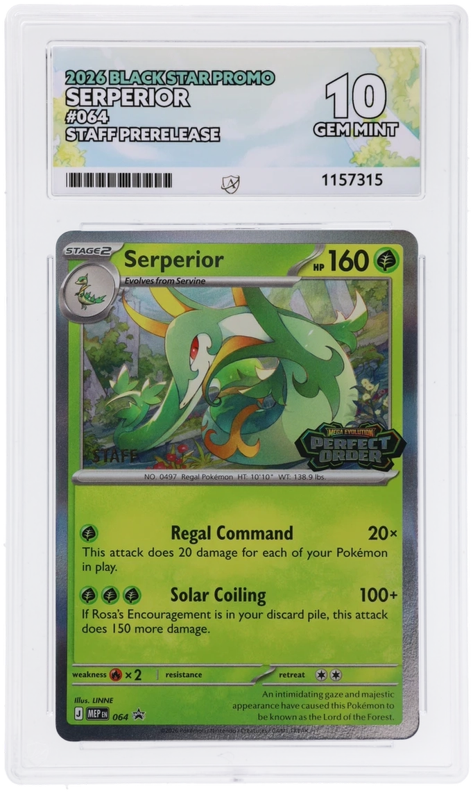 ACE 10 - Serperior - 064 - Black Star Promo - Staff Prerelease - Pokemon - front