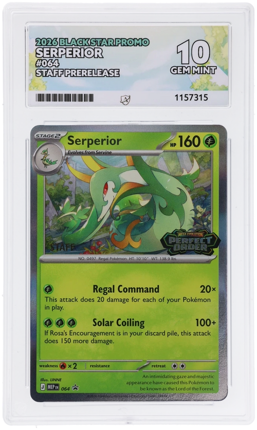 ACE 10 - Serperior - 064 - Black Star Promo - Staff Prerelease - Pokemon - front