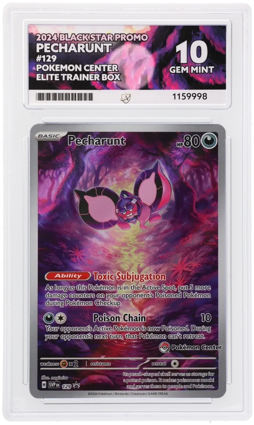 ACE 10   - Pecharunt - SVP 129 - Pokemon Center Stamped - Pokemon