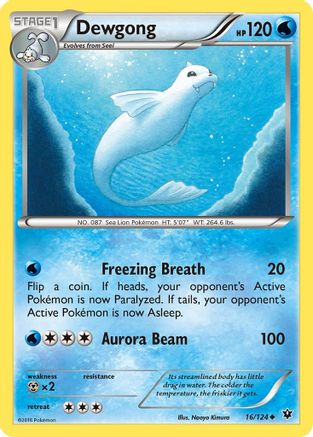 Dewgong 16/124 - XY  Fates Collide Reverse Holofoil