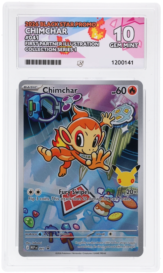ACE 10 - Chimchar - 041 - Black Star Promo - First Partner Illustration Collection Series 1 - Pokemon