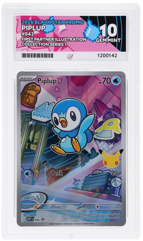 ACE 10 - Piplup - 042 - Black Star Promo - First Partner Illustration Collection Series 1 - Pokemon