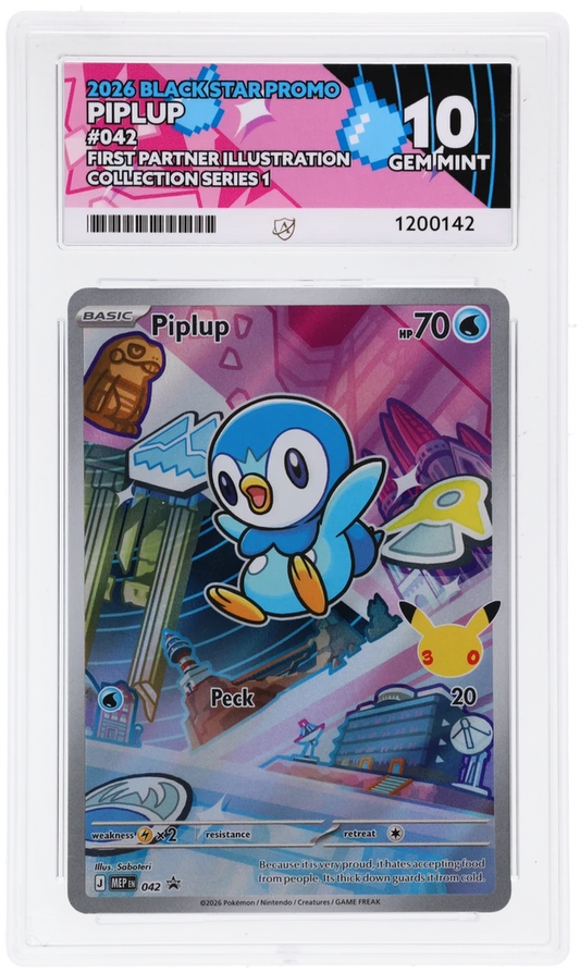 ACE 10 - Piplup - 042 - Black Star Promo - First Partner Illustration Collection Series 1 - Pokemon