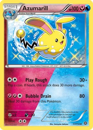 Azumarill 77/114 - XY  Steam Siege Reverse Holofoil