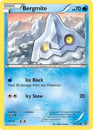 Bergmite 36/114 - XY  Steam Siege Reverse Holofoil