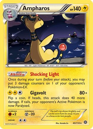 Ampharos 40/114 - XY  Steam Siege Reverse Holofoil