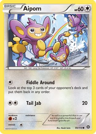 Aipom 90/114 - XY  Steam Siege Reverse Holofoil