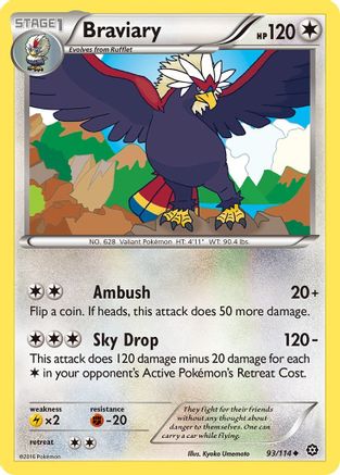 Braviary 93/114 - XY  Steam Siege Reverse Holofoil