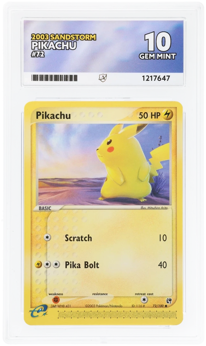 ACE 10 - Pikachu - 72/100 - Sandstorm - Pokemon - front
