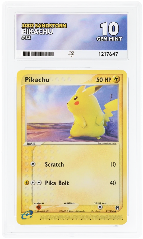 ACE 10 - Pikachu - 72/100 - Sandstorm - Pokemon - front