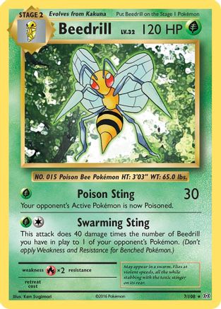 Beedrill 7/108 - XY  Evolutions Reverse Holofoil