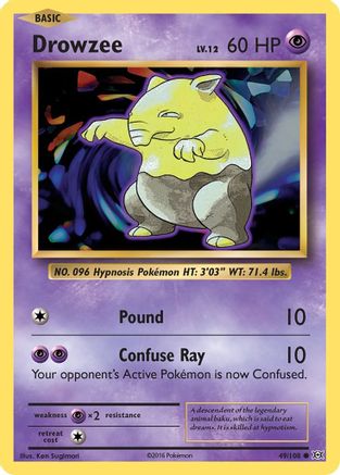 Drowzee 49/108 - XY  Evolutions Reverse Holofoil