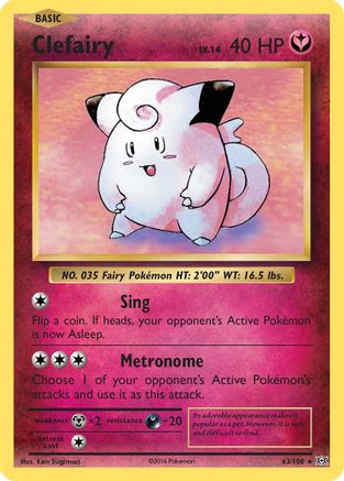 Clefairy 63/108 - XY  Evolutions Reverse Holofoil