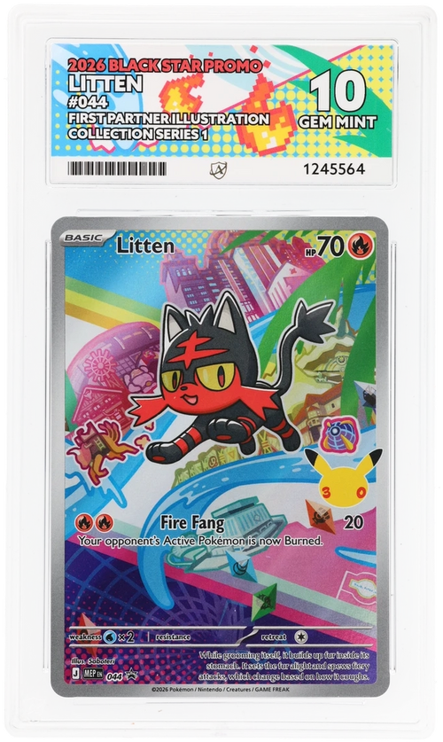 ACE 10 - Litten - 044 - Black Star Promo - First Partner Illustration Collection Series 1 - Pokemon