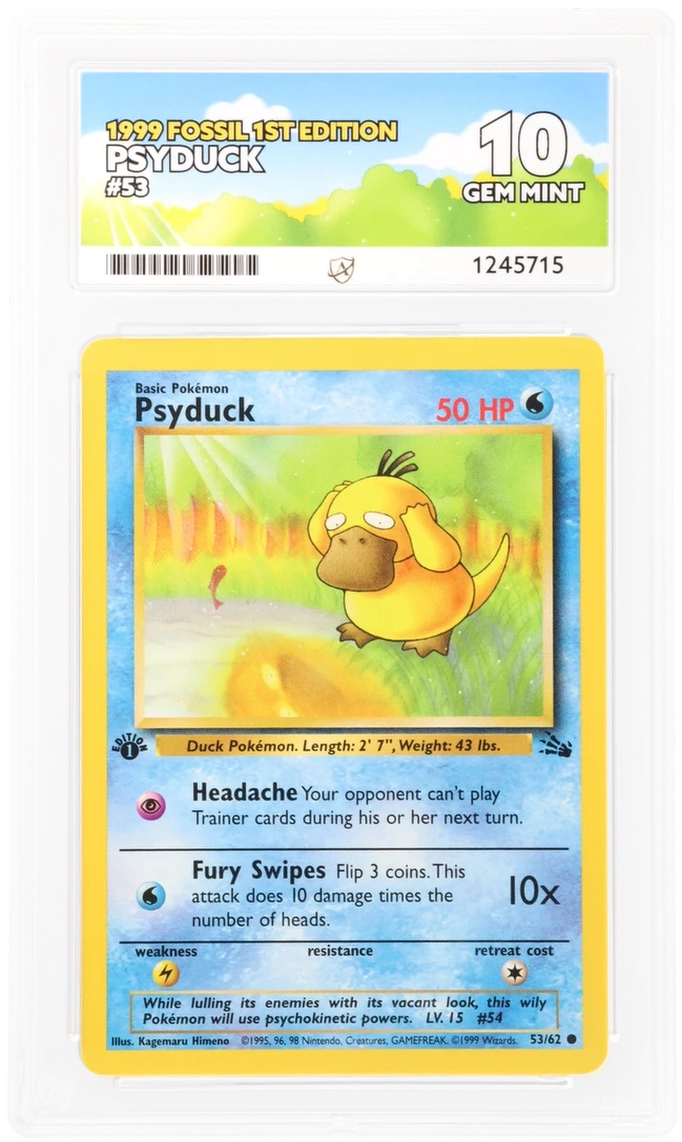 ACE 10 - Psyduck - 53/62 - Fossil - 1st Edition - Pokemon - front