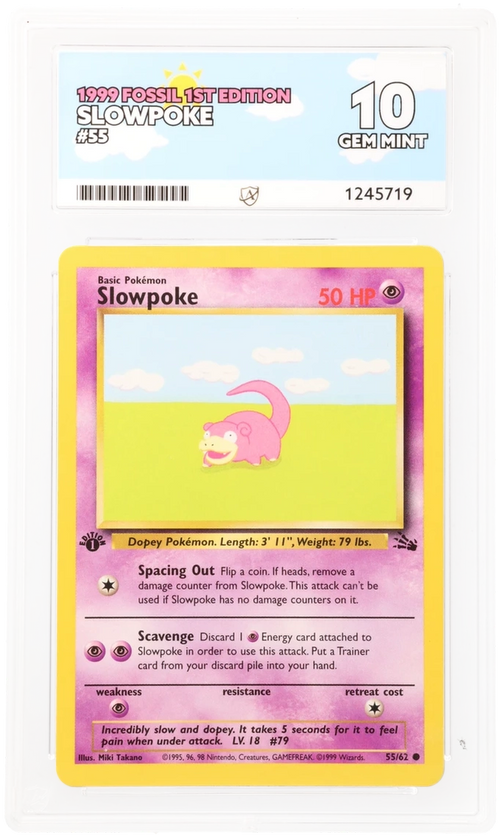 ACE 10 - Slowpoke - 55/62 - Fossil - 1st Edition - Pokemon - front