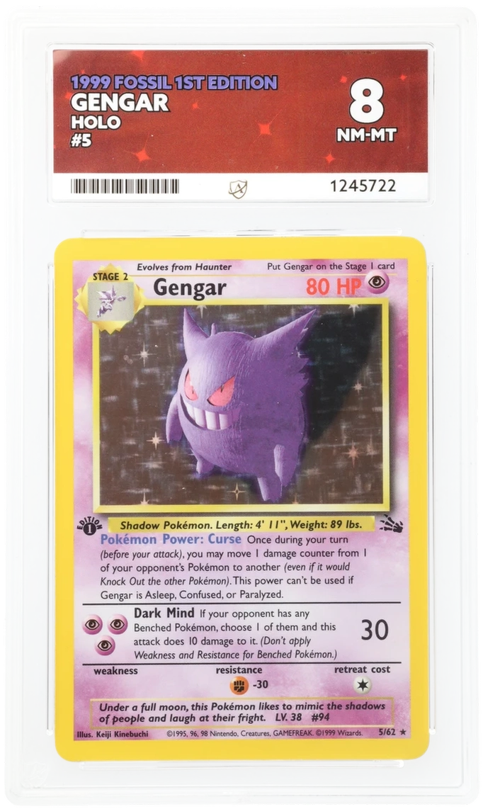 ACE 8 - Gengar - 5/62 - Fossil - 1st Edition - Pokemon - front