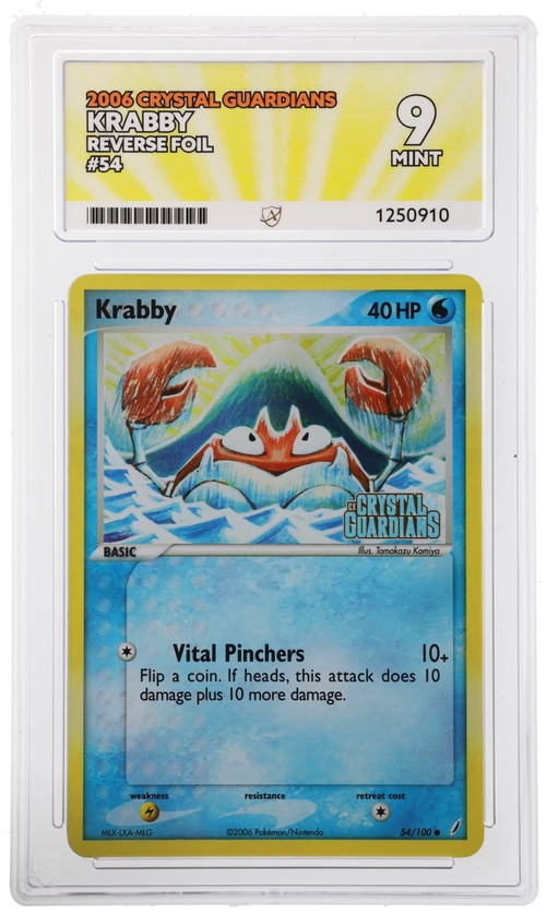 ACE 9 - Krabby - 54/100 - Crystal Guardians - Pokemon - front