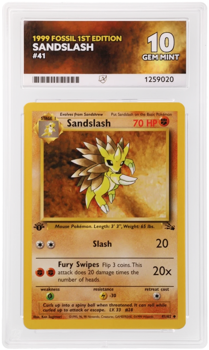 ACE 10 - Sandslash - 41/62 - Fossil - 1st Edition - Pokemon - front