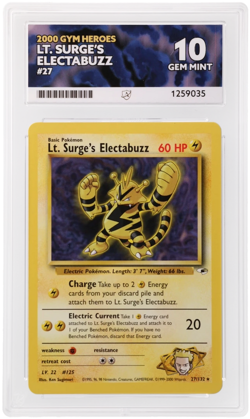 ACE 10 - Lt. Surge's Electabuzz - 27/132 - Gym Heroes - Pokemon - front