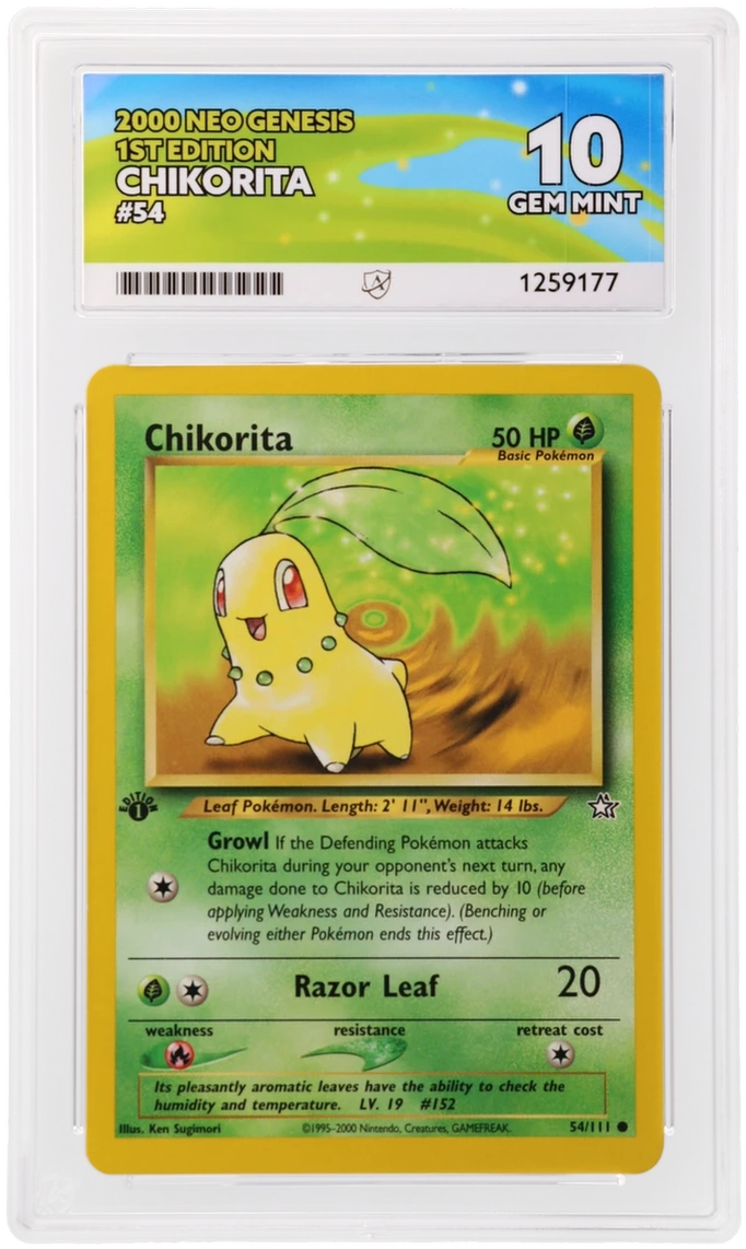 ACE 10 - Chikorita - 54/111 - Neo Genesis - 1st Edition - Pokemon - front