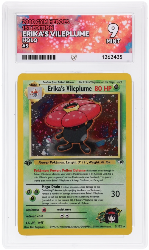 ACE 9 - Erika's Vileplume - 5/132 - Gym Heroes - 1st Edition - Pokemon - front